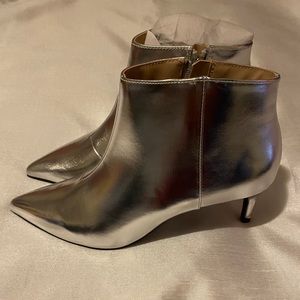 Silver Metallic Booties